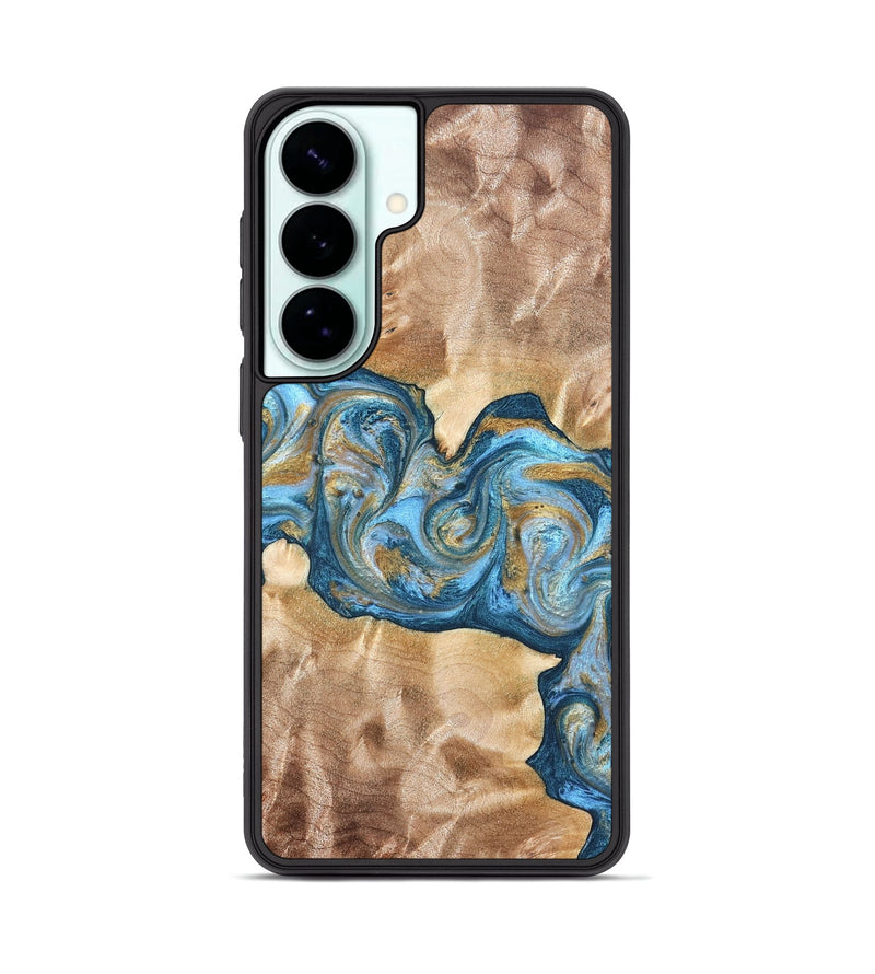 Galaxy S26 Plus Wood Phone Case - Ray (Teal & Gold, 822038)