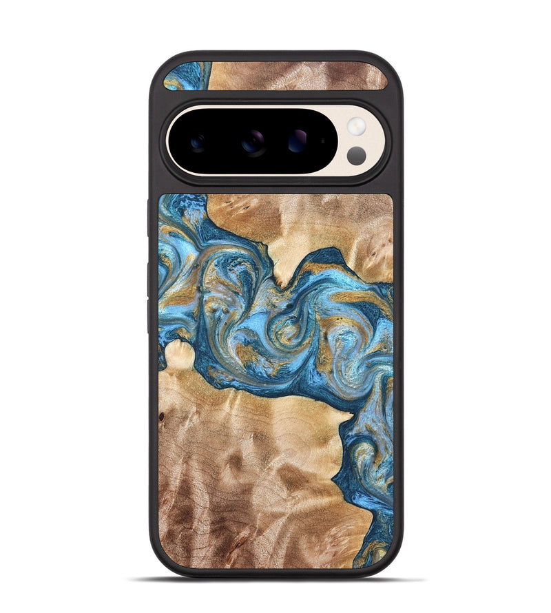 Pixel 10 Wood Phone Case - Ray (Teal & Gold, 822038)