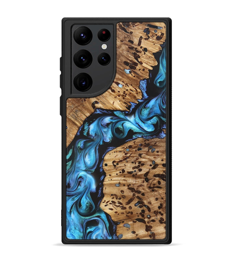 Galaxy S22 Ultra Wood Phone Case - Romeo (Blue, 822040)
