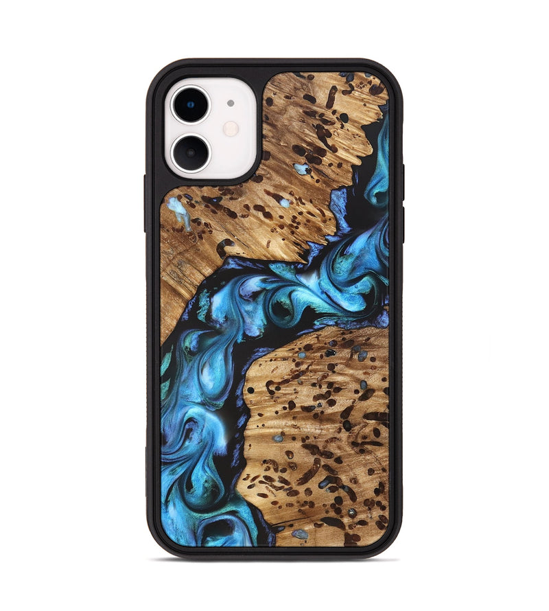 iPhone 11 Wood Phone Case - Romeo (Blue, 822040)