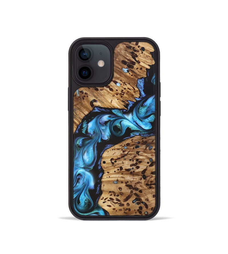 iPhone 12 mini Wood Phone Case - Romeo (Blue, 822040)