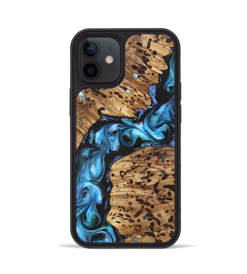 iPhone 12 Wood Phone Case - Romeo (Blue, 822040)