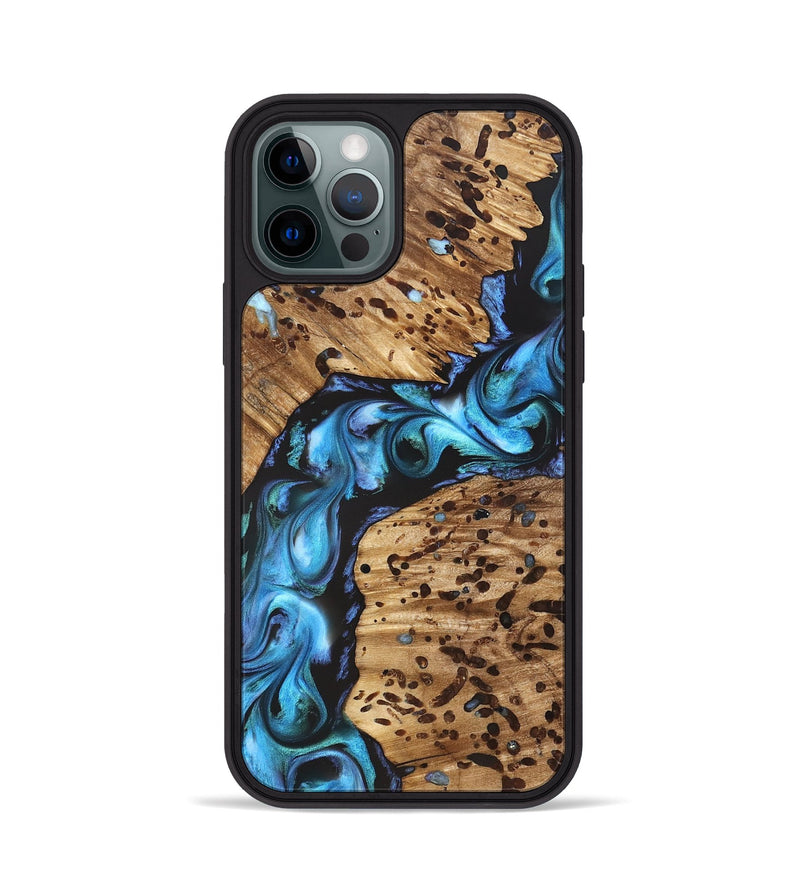 iPhone 12 Pro Wood Phone Case - Romeo (Blue, 822040)