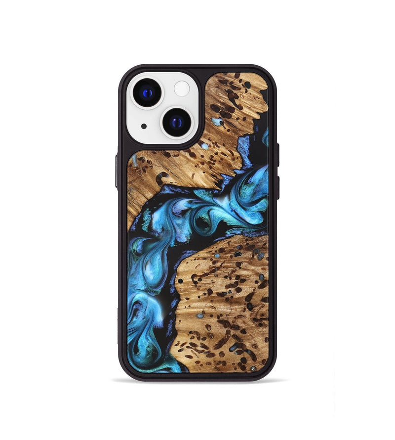 iPhone 13 mini Wood Phone Case - Romeo (Blue, 822040)