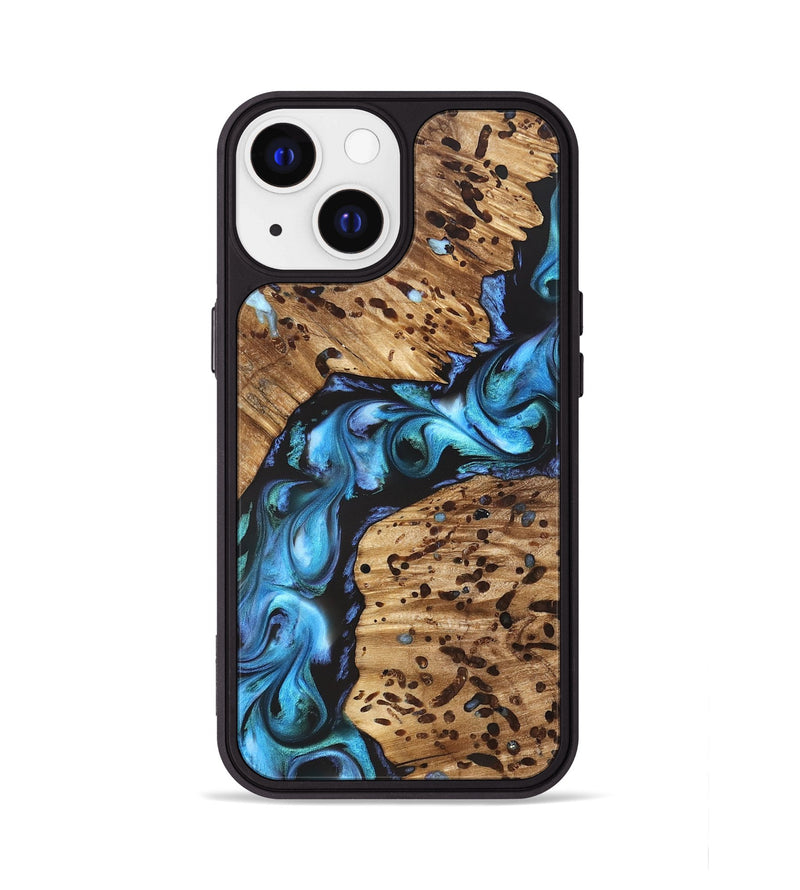 iPhone 13 Wood Phone Case - Romeo (Blue, 822040)