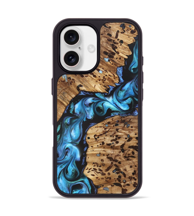 iPhone 17 Wood Phone Case - Romeo (Blue, 822040)
