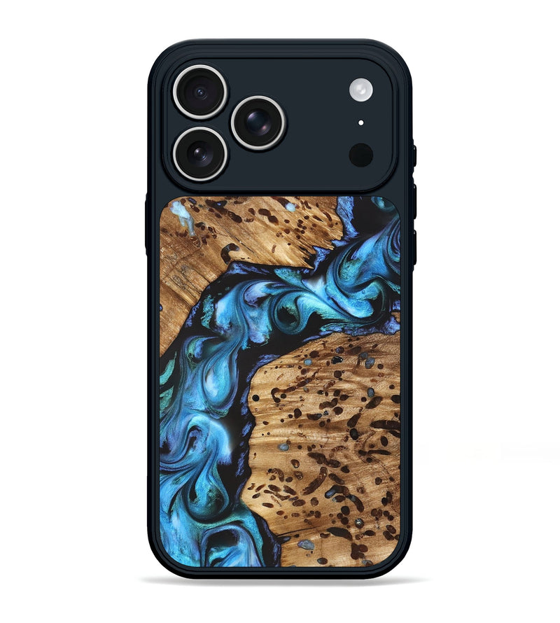 iPhone 17 Pro Max Wood Phone Case - Romeo (Blue, 822040)