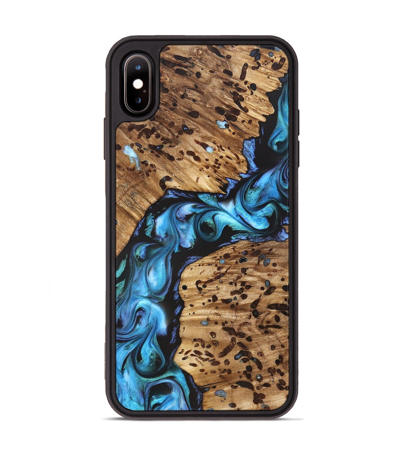 iPhone Xs Max Wood Phone Case - Romeo (Blue, 822040)