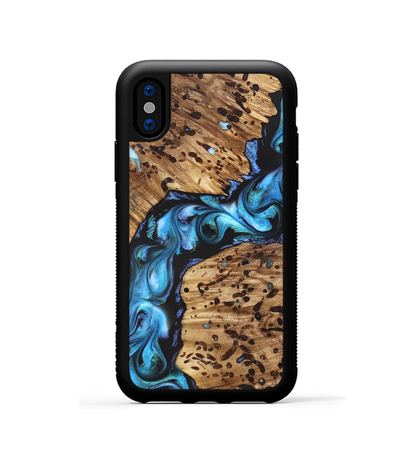 iPhone Xs Wood Phone Case - Romeo (Blue, 822040)