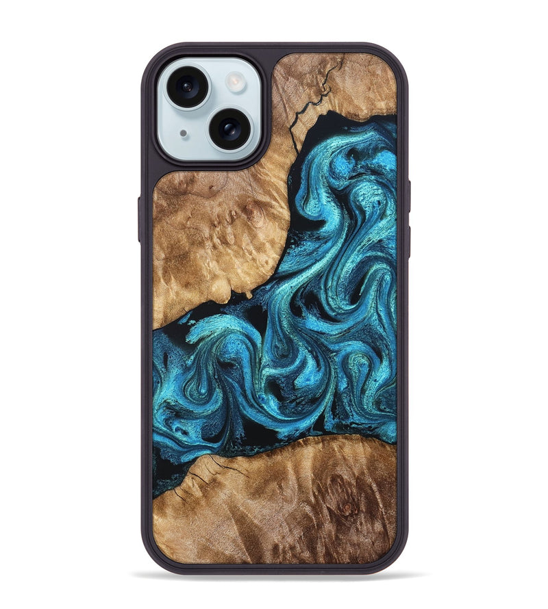 iPhone 15 Plus Wood Phone Case - Adelard (Blue, 822041)