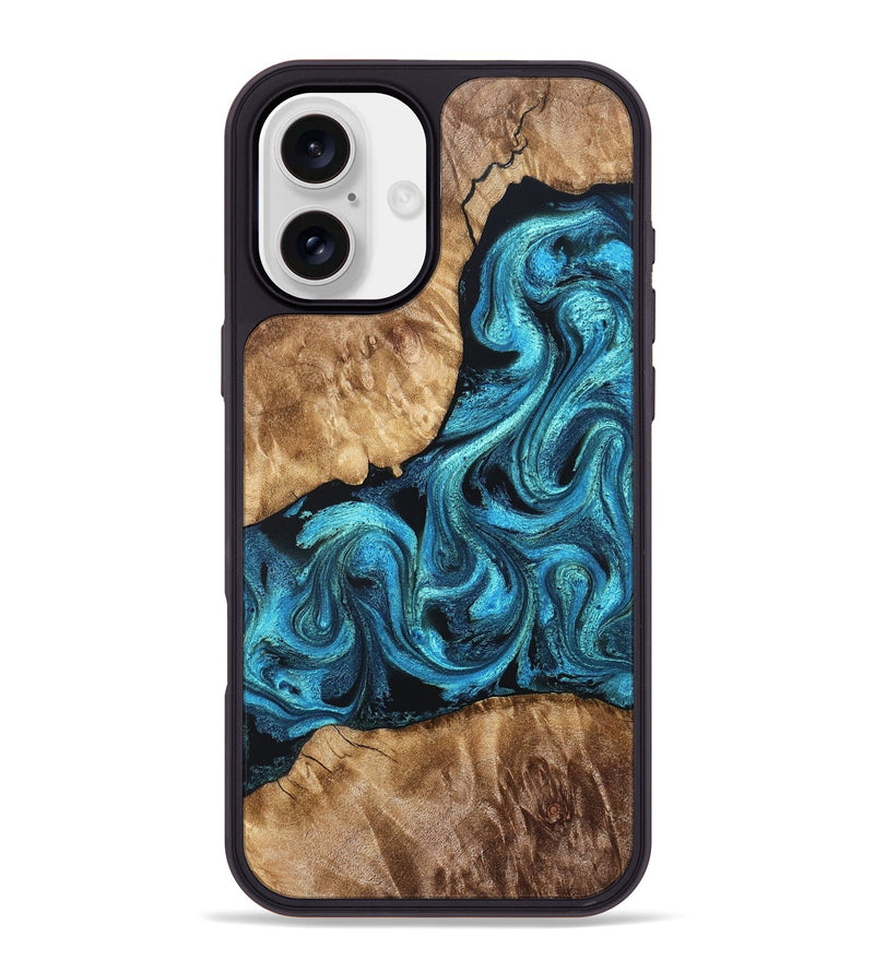 iPhone 16 Plus Wood Phone Case - Adelard (Blue, 822041)