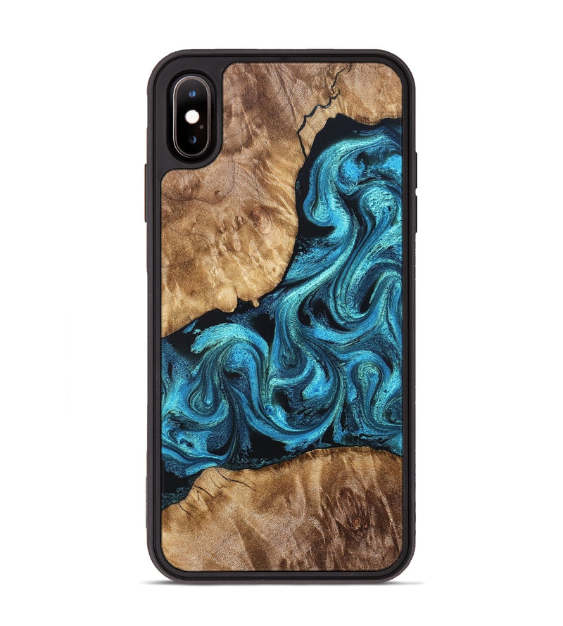 iPhone Xs Max Wood Phone Case - Adelard (Blue, 822041)