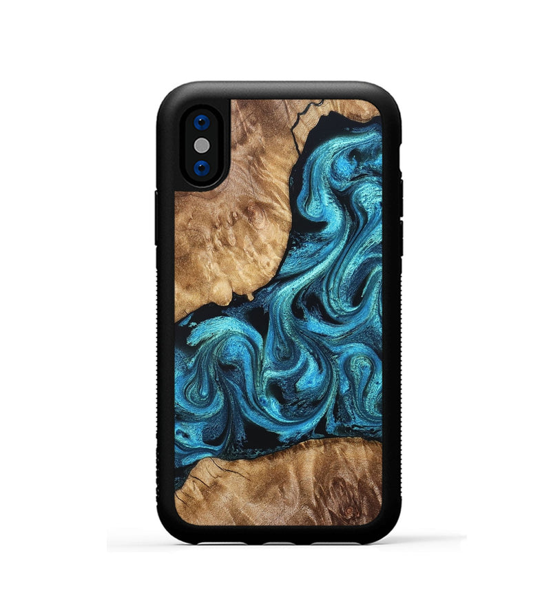 iPhone Xs Wood Phone Case - Adelard (Blue, 822041)