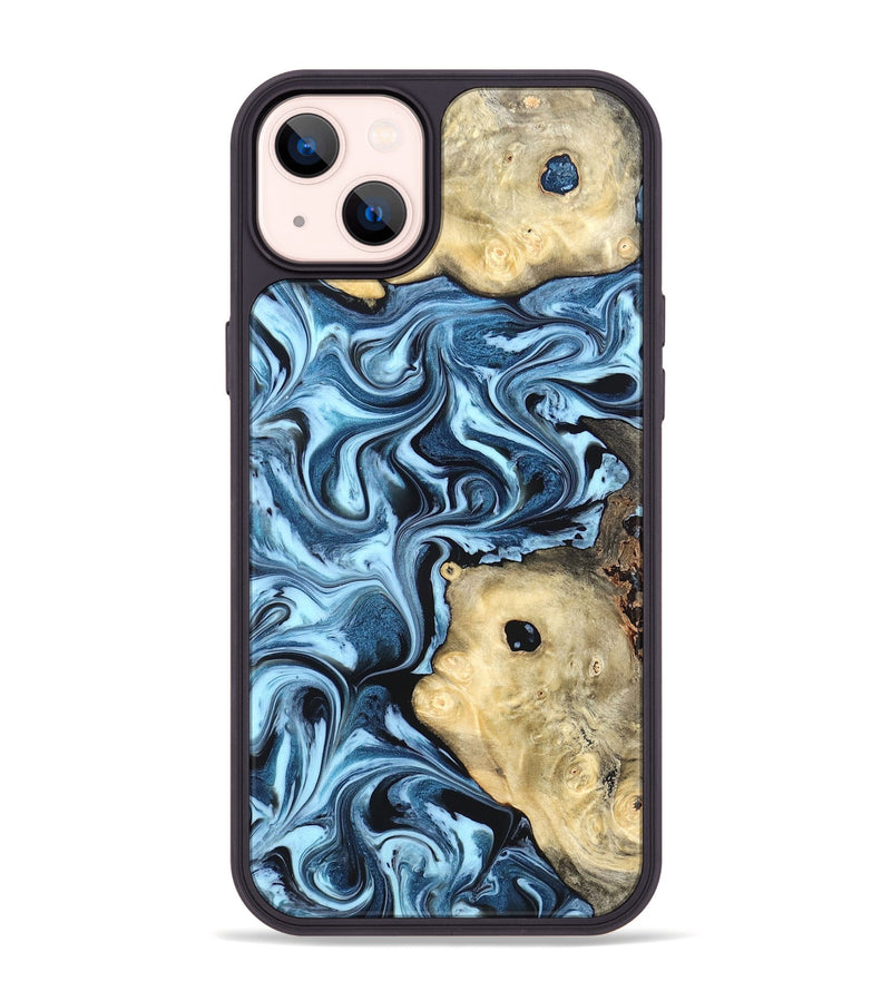 iPhone 14 Plus Wood Phone Case - Robert (Blue, 822042)