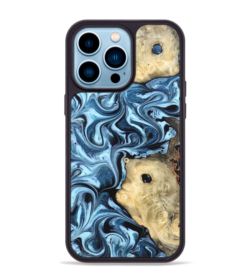 iPhone 14 Pro Max Wood Phone Case - Robert (Blue, 822042)