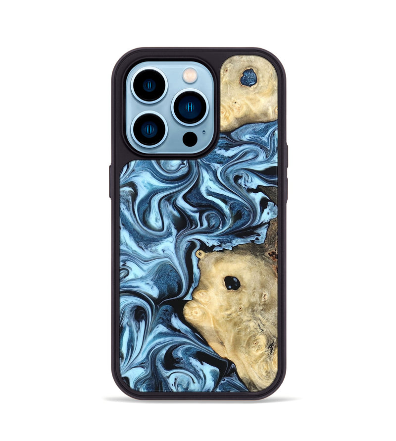 iPhone 14 Pro Wood Phone Case - Robert (Blue, 822042)