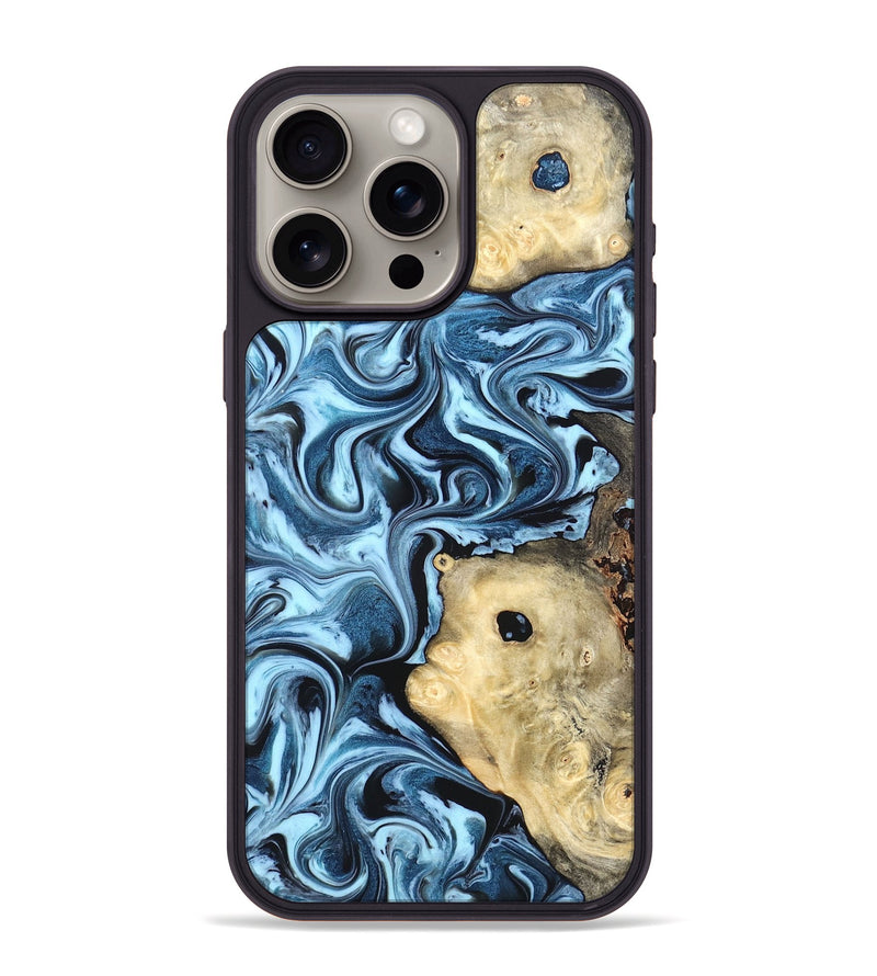 iPhone 15 Pro Max Wood Phone Case - Robert (Blue, 822042)