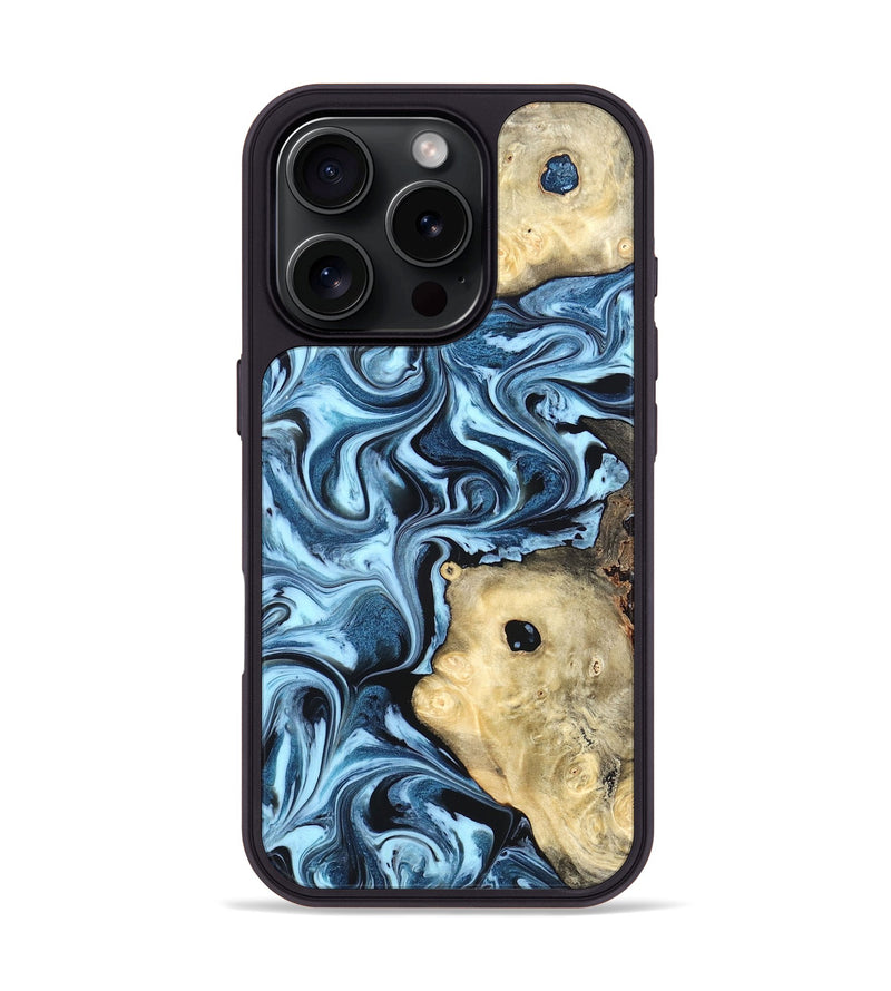 iPhone 16 Pro Wood Phone Case - Robert (Blue, 822042)
