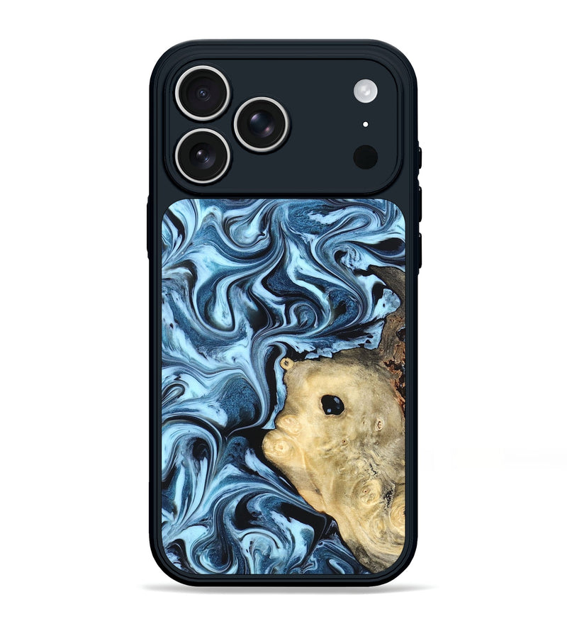 iPhone 17 Pro Max Wood Phone Case - Robert (Blue, 822042)
