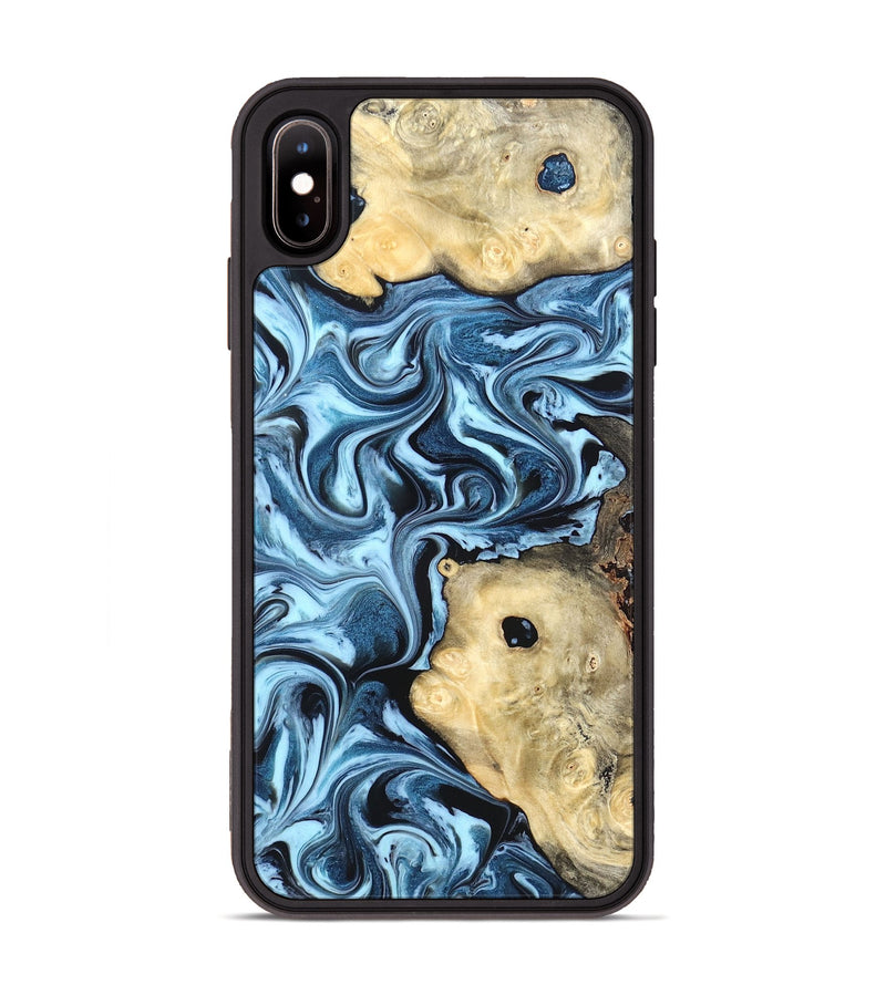 iPhone Xs Max Wood Phone Case - Robert (Blue, 822042)