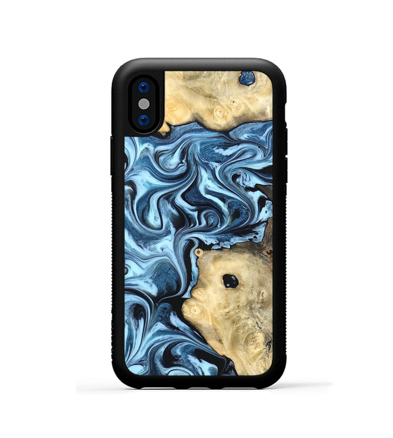 iPhone Xs Wood Phone Case - Robert (Blue, 822042)