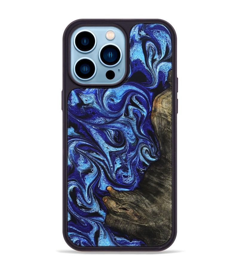 iPhone 14 Pro Max Wood Phone Case - Wren (Blue, 822043)