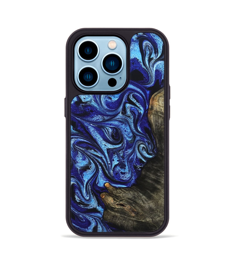iPhone 14 Pro Wood Phone Case - Wren (Blue, 822043)