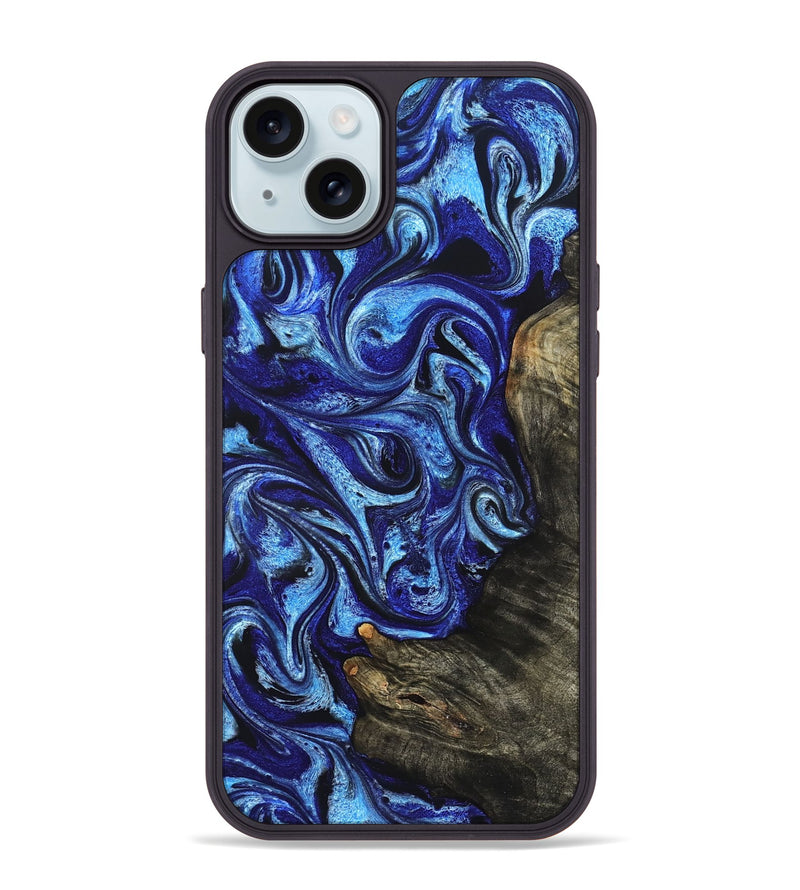 iPhone 15 Plus Wood Phone Case - Wren (Blue, 822043)