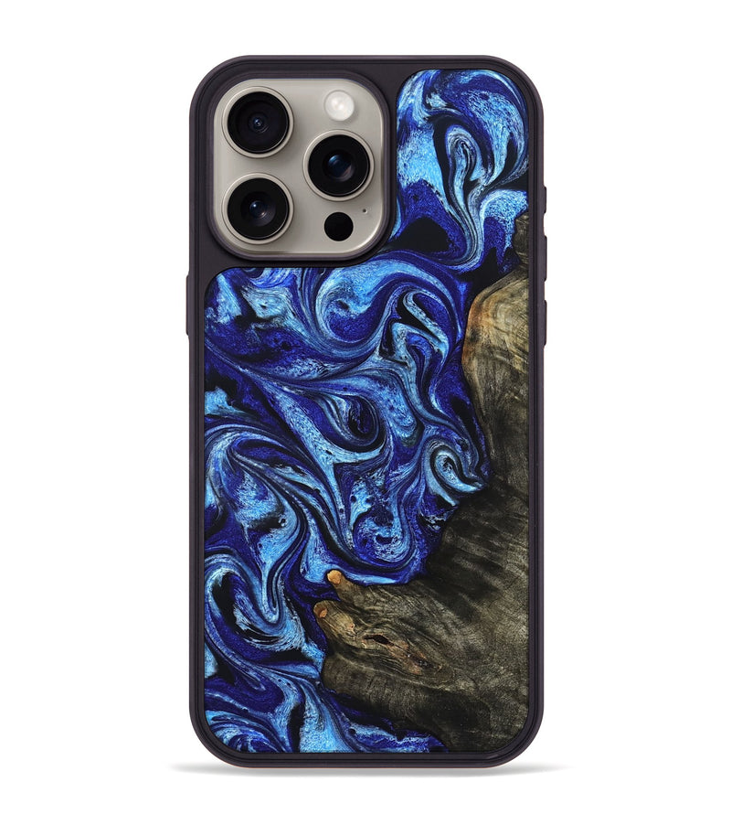 iPhone 15 Pro Max Wood Phone Case - Wren (Blue, 822043)