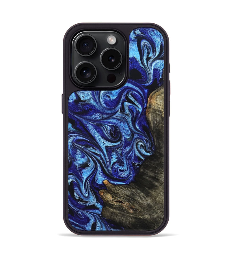 iPhone 15 Pro Wood Phone Case - Wren (Blue, 822043)