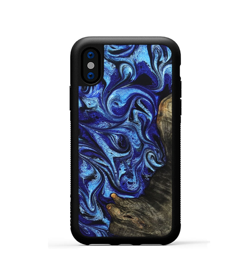 iPhone Xs Wood Phone Case - Wren (Blue, 822043)