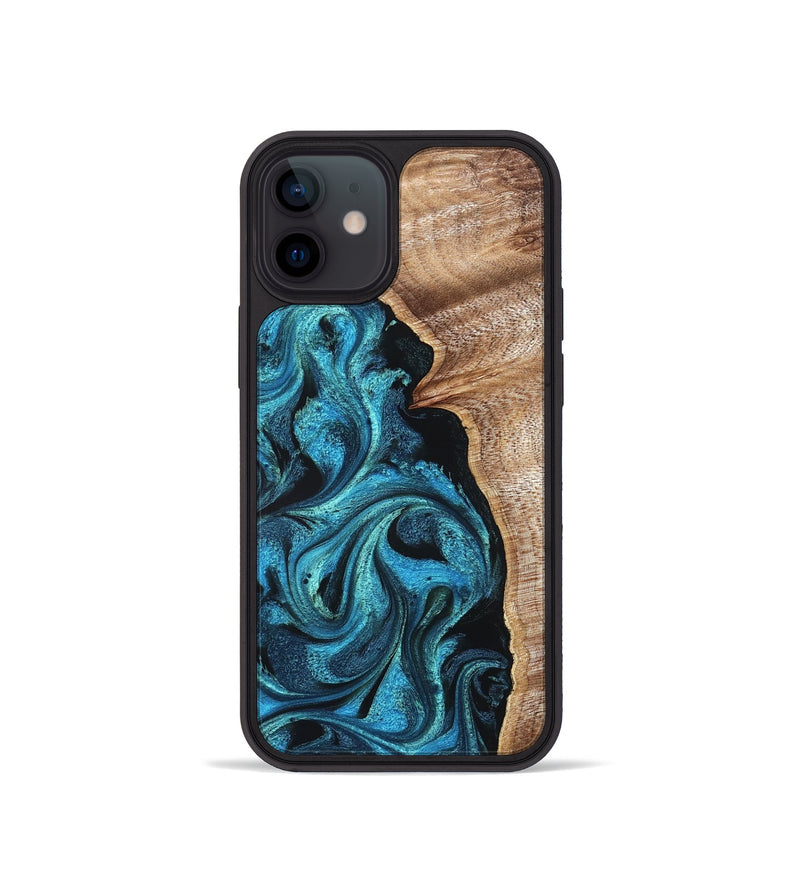 iPhone 12 mini Wood Phone Case - Marlon (Blue, 822044)