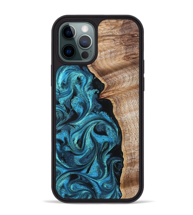 iPhone 12 Pro Max Wood Phone Case - Marlon (Blue, 822044)