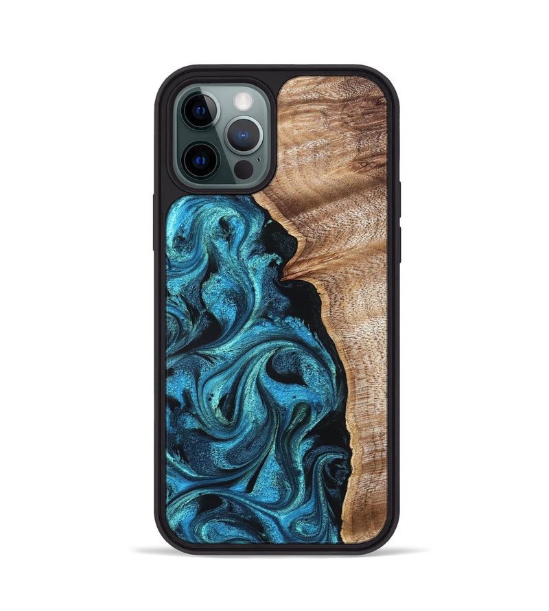 iPhone 12 Pro Wood Phone Case - Marlon (Blue, 822044)