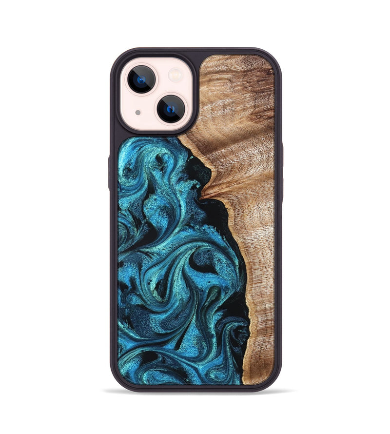 iPhone 14 Wood Phone Case - Marlon (Blue, 822044)