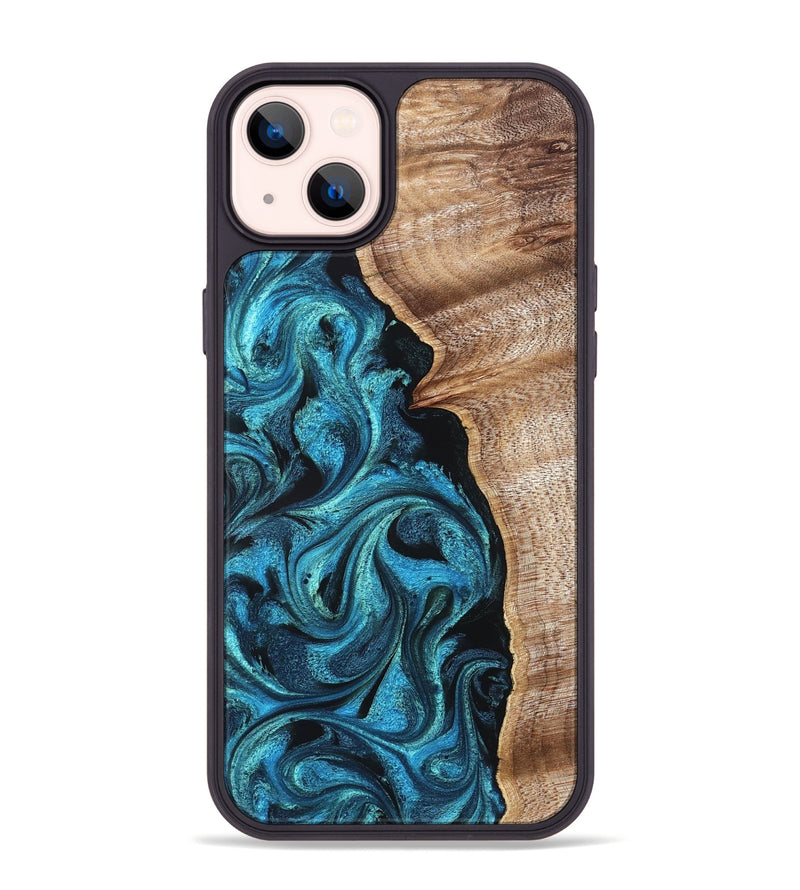 iPhone 14 Plus Wood Phone Case - Marlon (Blue, 822044)