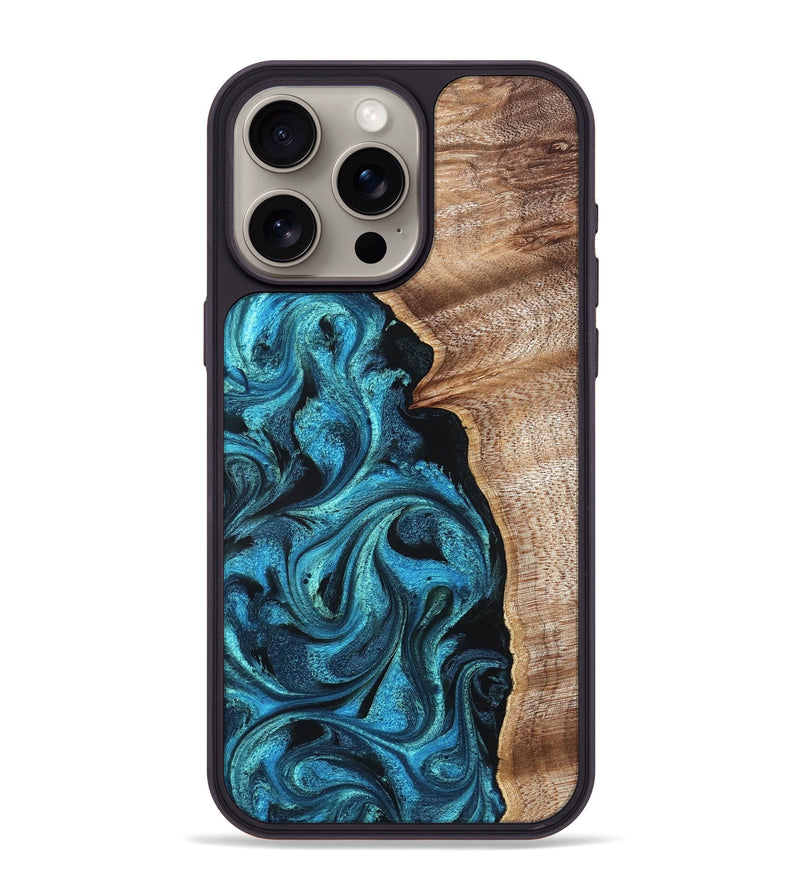 iPhone 15 Pro Max Wood Phone Case - Marlon (Blue, 822044)