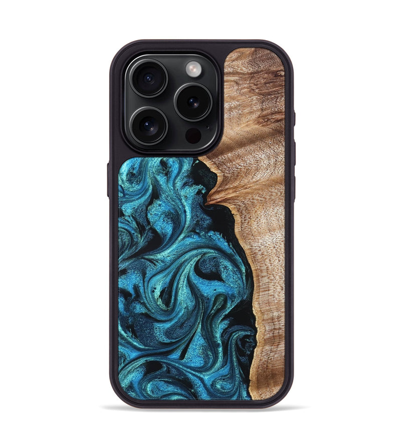 iPhone 15 Pro Wood Phone Case - Marlon (Blue, 822044)