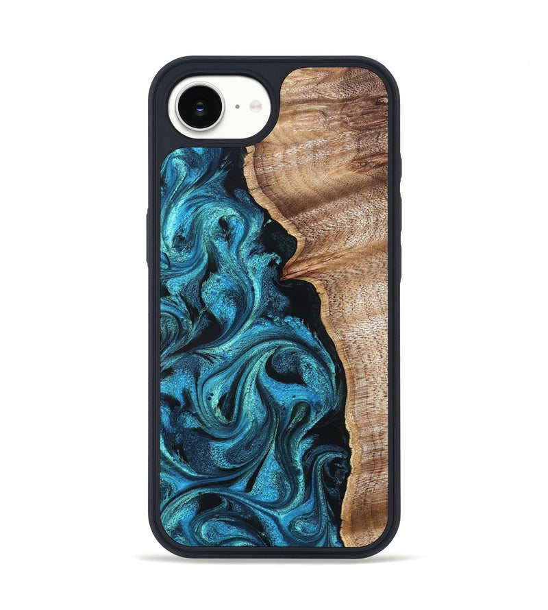 iPhone 16e Wood Phone Case - Marlon (Blue, 822044)