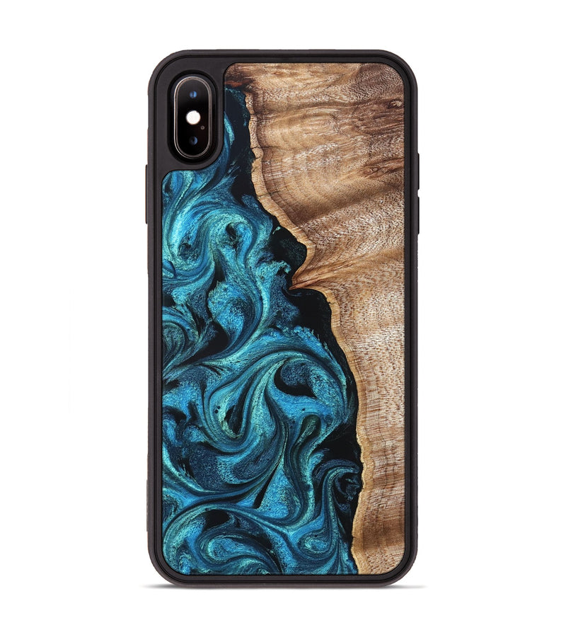 iPhone Xs Max Wood Phone Case - Marlon (Blue, 822044)