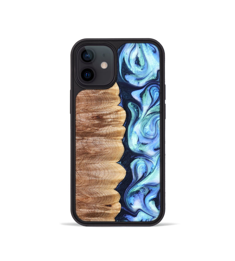 iPhone 12 mini Wood Phone Case - Tom (Blue, 822045)