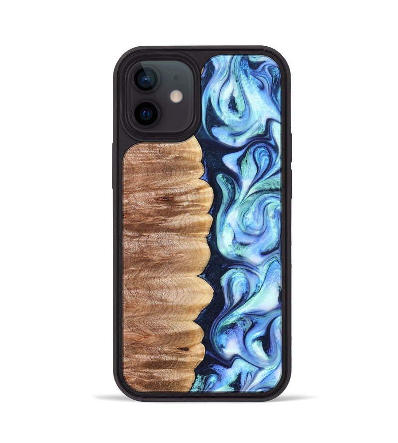 iPhone 12 Wood Phone Case - Tom (Blue, 822045)