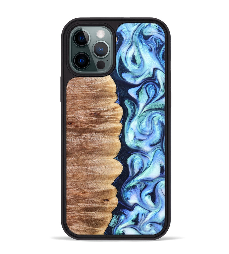 iPhone 12 Pro Max Wood Phone Case - Tom (Blue, 822045)