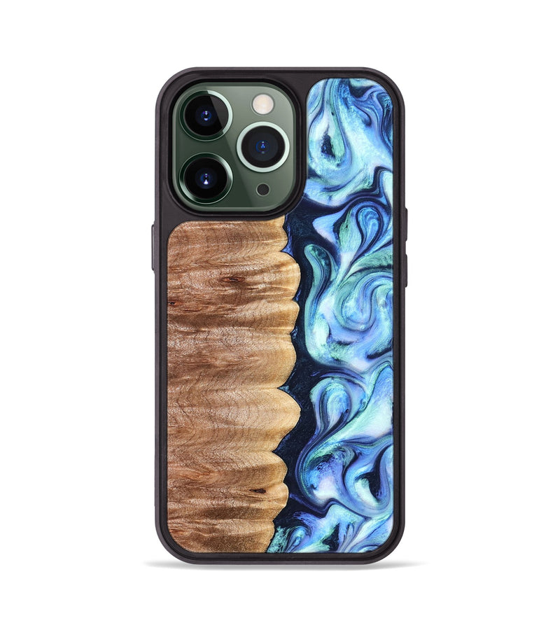 iPhone 13 Pro Wood Phone Case - Tom (Blue, 822045)