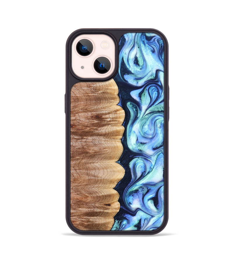 iPhone 14 Wood Phone Case - Tom (Blue, 822045)