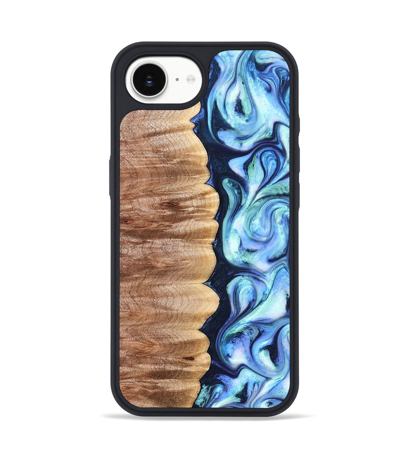 iPhone 16e Wood Phone Case - Tom (Blue, 822045)
