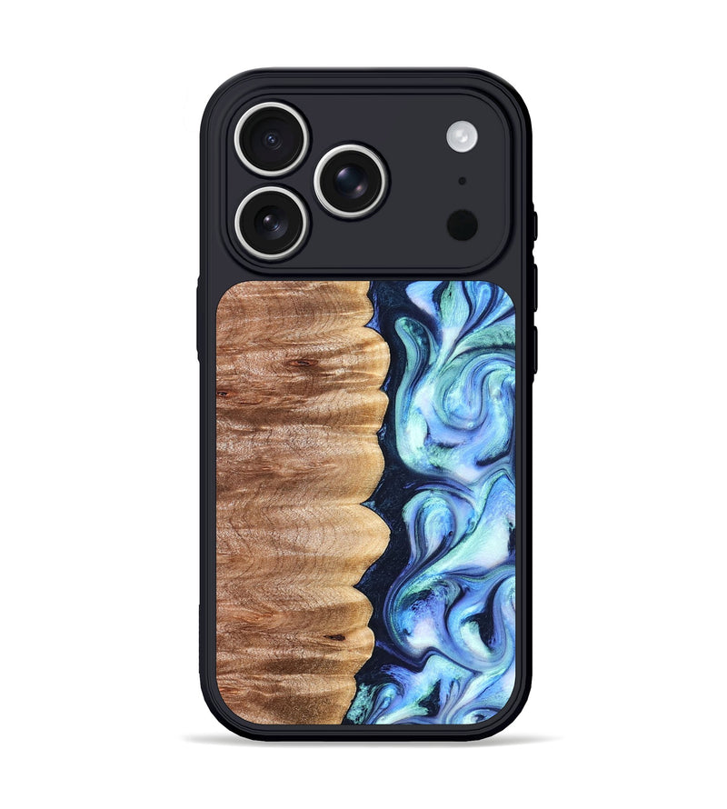 iPhone 17 Pro Wood Phone Case - Tom (Blue, 822045)