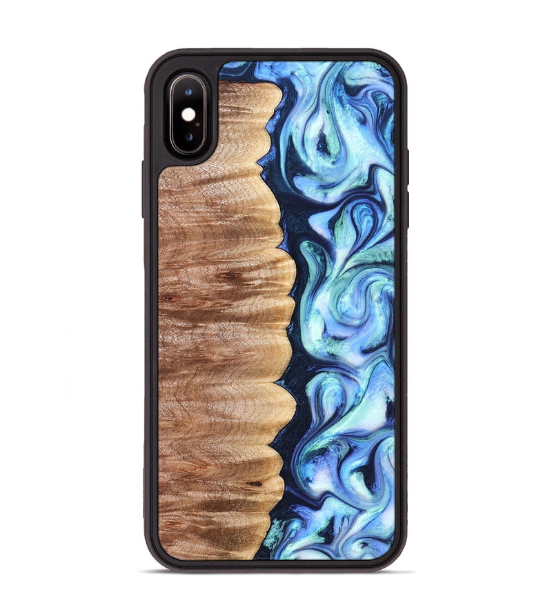 iPhone Xs Max Wood Phone Case - Tom (Blue, 822045)