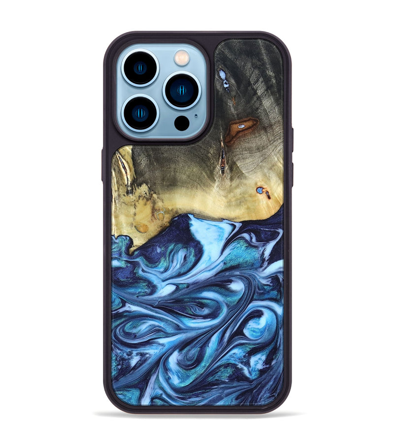 iPhone 14 Pro Max Wood Phone Case - Wells (Blue, 822046)