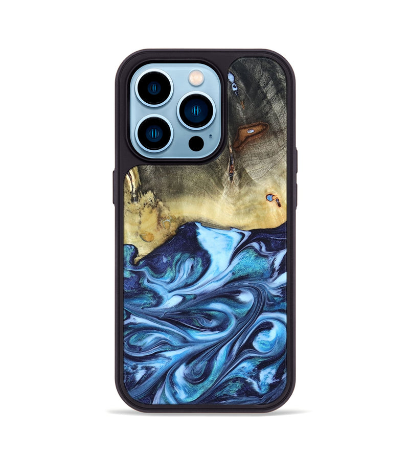 iPhone 14 Pro Wood Phone Case - Wells (Blue, 822046)